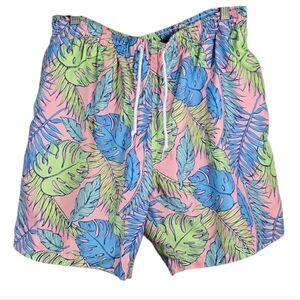 Boardies Palmtopia Pink Swim Trunks Mesh Lined Water Shorts Tropical Leaf Print